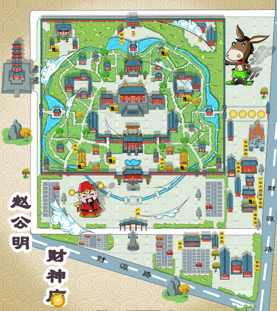 冀州寺庙类手绘地图